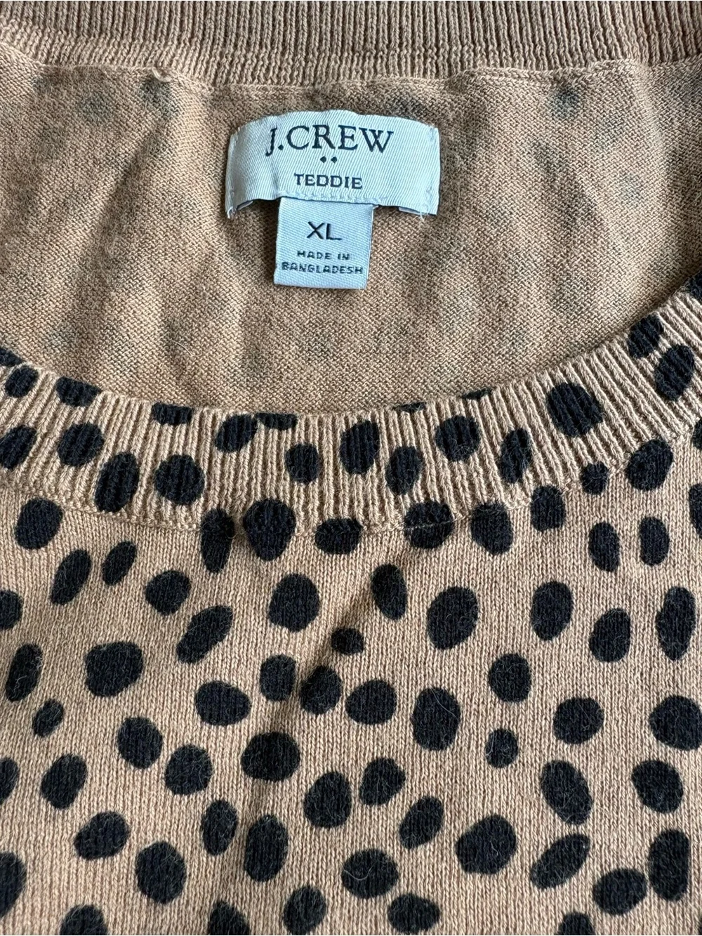 J. Crew Camel Leopard Print Teddie Sweater